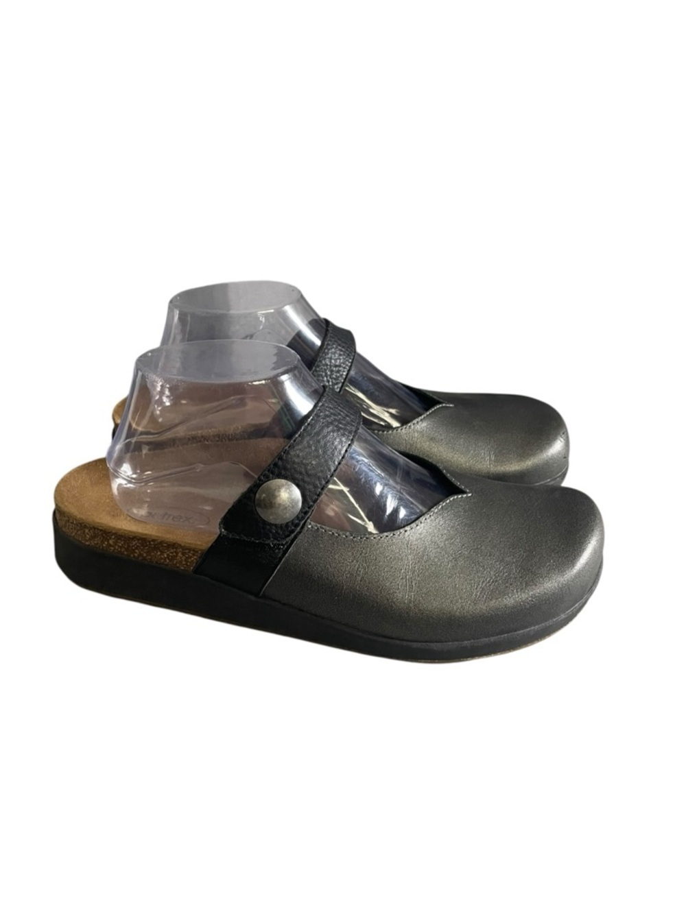 Aetrex Women’s Scarlett Pewter Leather Mary Jane Comfort Clogs Size: 9-9.5